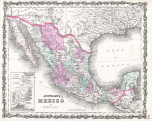 Carte du Mexique de 1862.