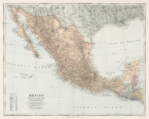 Carte du Mexique de 1904.