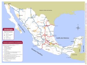 Carte ferroviaire du Mexique