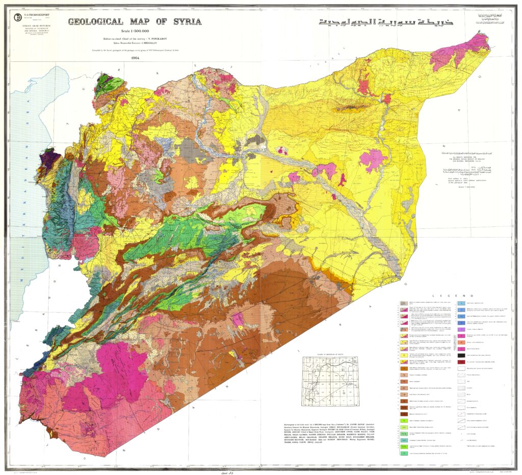 Carte géologique de la Syrie.