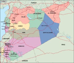 Carte politique de la Syrie