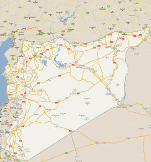 Carte routière de la Syrie