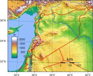 Carte topographique de la Syrie.