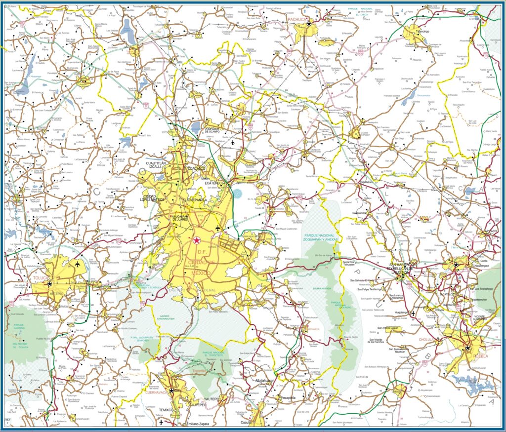 Carte de la zone métropolitaine de Mexico.