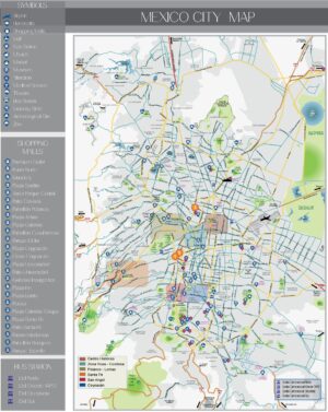 Carte touristique de la ville de Mexico