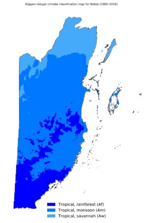 Carte climatique du Belize