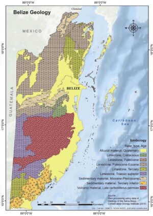 Carte géologique du Belize