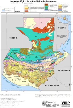 Carte géologique du Guatemala