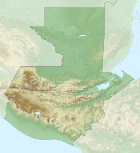 Carte physique vierge du Guatemala.