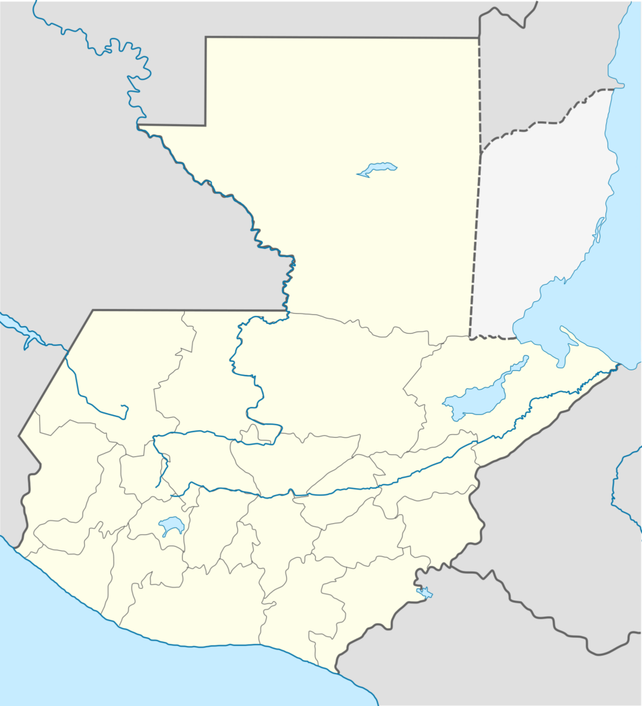 Carte vierge du Guatemala.