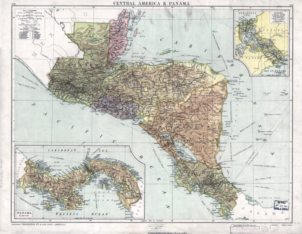 Amérique centrale et Panama en 1920.