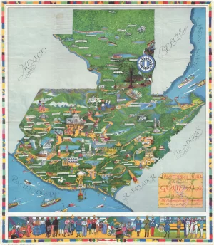 Carte picturale du Guatemala de 1936