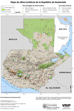 Carte des sites touristiques du Guatemala