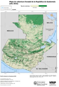 Carte de la couverture forestière du Guatemala en 2016.