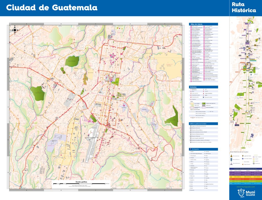 Carte de la ville de Guatemala.