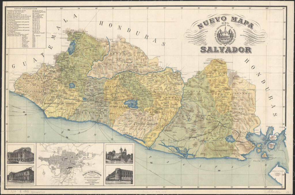 Carte du Salvador de 1913.