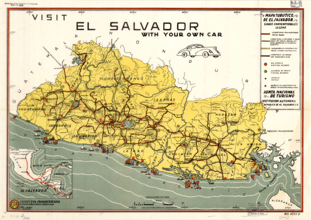 Carte du Salvador de 1948.