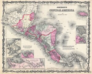 Carte de l’Amérique centrale 1862