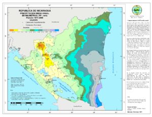 Carte des précipitations au Nicaragua.