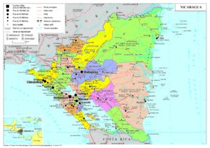 Carte politique de la république du Nicaragua.