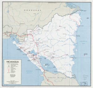 Carte politique du Nicaragua de 1970 de la CIA.