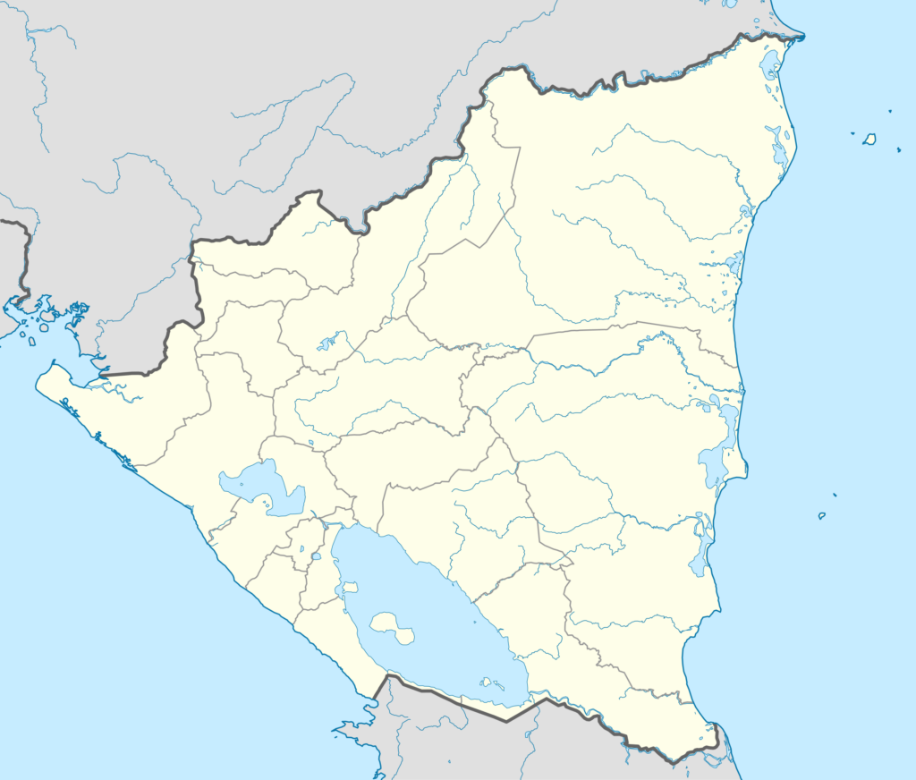 Carte vierge du Nicaragua.