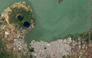 Managua, Nicaragua, vue par le satellite Hodoyoshi-1.