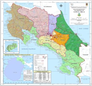 Carte politique du Costa Rica