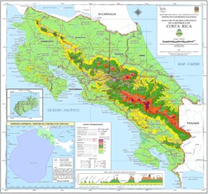 Carte physique du Costa Rica