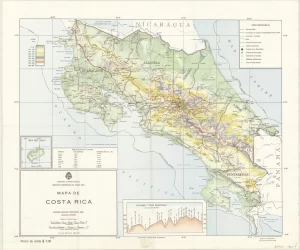 Carte physique du Costa Rica (1962).