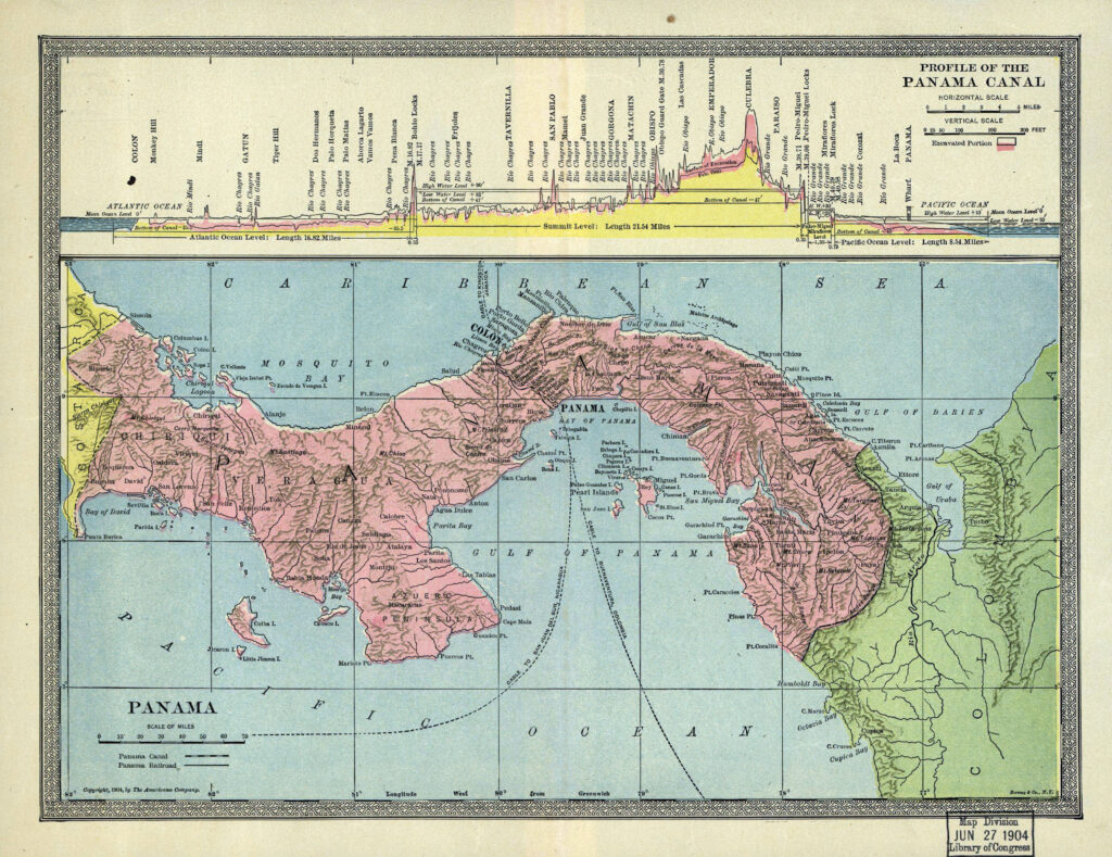 Carte du Panama publiée en 1904.