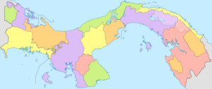 Carte vierge colorée du Panama.