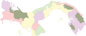 Carte vierge des provinces du Panama.