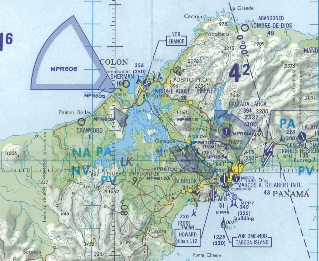 Carte du canal de Panama.