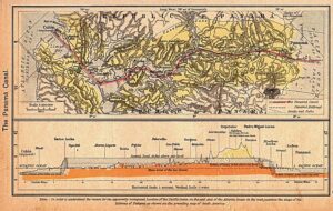 Carte du canal de Panama de 1923.