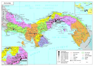 Carte politique de la République du Panama.