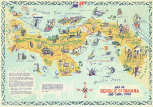 Ancienne carte touristique du Panama.