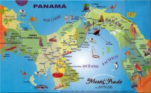 Carte touristique picturale du Panama