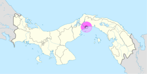 Carte de localisation de la ville de Panama au Panama.