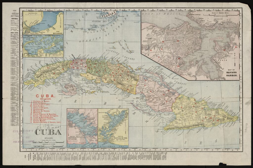 Carte de Cuba de 1904.