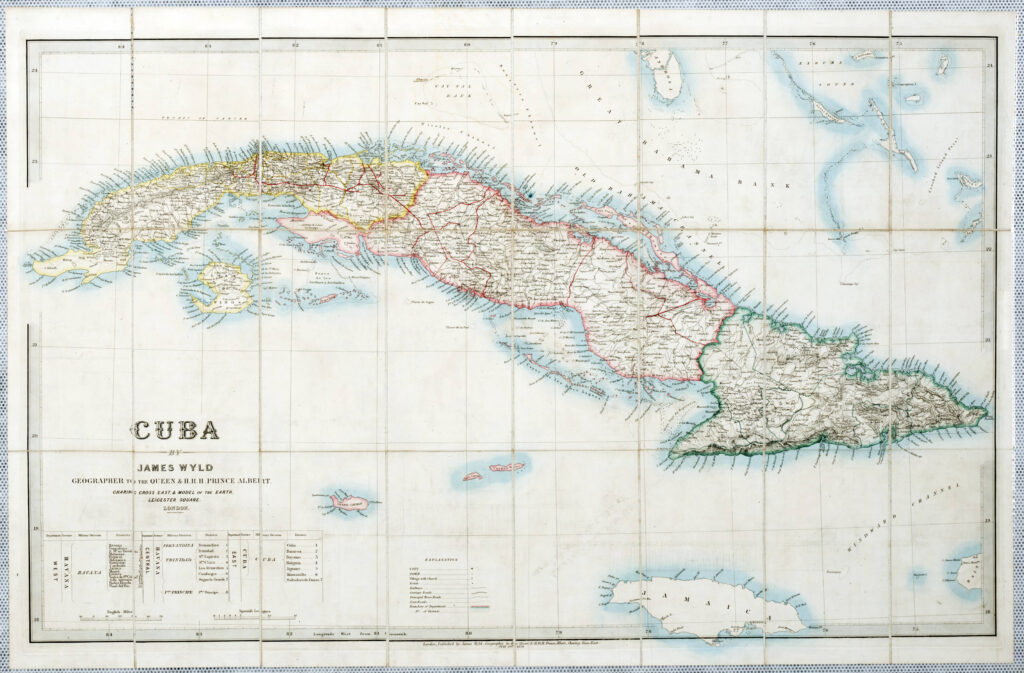 Carte de Cuba de 1858.