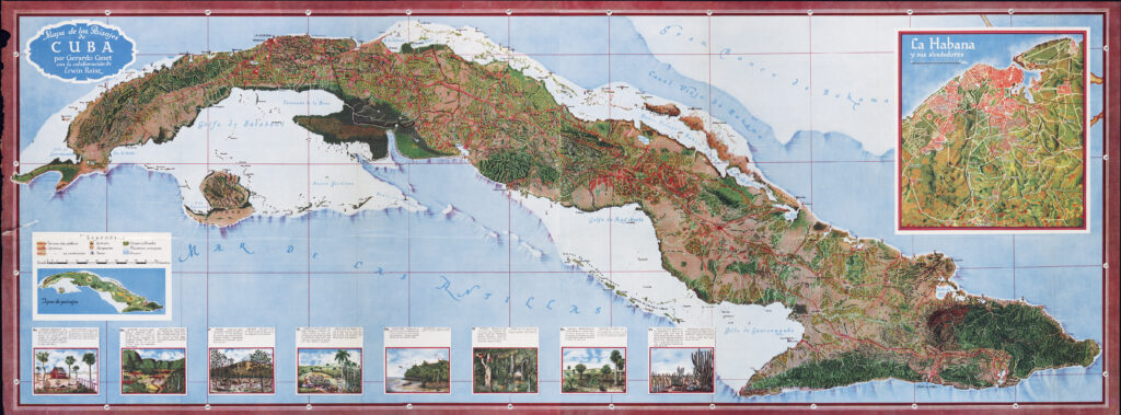 Carte des paysages de Cuba de 1949.