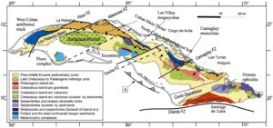 Carte géologique généralisée de Cuba.