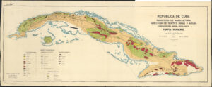 Carte minière de la République de Cuba de 1947.