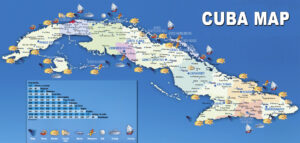 Carte de voyage à Cuba.