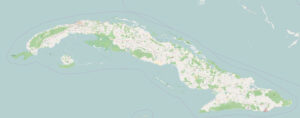 Carte routière de la république de Cuba.