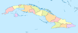 Carte vierge colorée de Cuba.