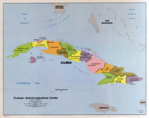 Carte des provinces de Cuba en 1986.