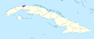 Carte de localisation de La Havane à Cuba.