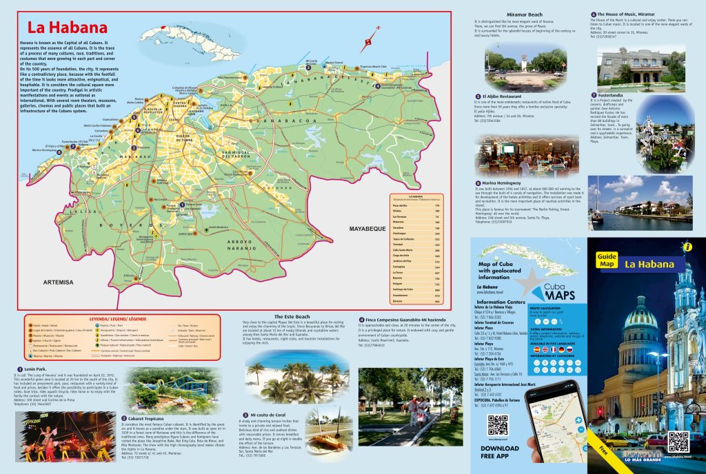 Carte touristique de La Havane.